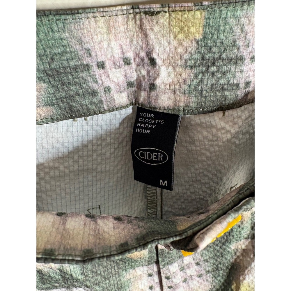 Cider Plaid Flare Pants Women Size M Green Yellow Daisy Button Retro 70s Style - Picture 3 of 14